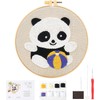 DIY Panda Handcraft Punch Needle Embroidery Kit, Starter Set, Punch
