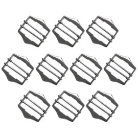 YYangz 10PCS Metal Adjustable Tower Buckle Webbing Release Kit - Zinc Alloy Four Stops Slider Buckle Tightener For Belt, Pet Collar, Belt 3.5cm Gun Black
