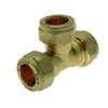 hep® 15mm Brass Compression Tee for Copper, Plastic Pipe WRAS