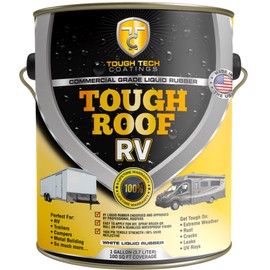 RV Roof Sealant - RV Roof Coating for RV, Campers, and Buildings - Liquid Rubber Paint - High Strength - 1000% Flexible, Solar Reflective, 1 Gal White