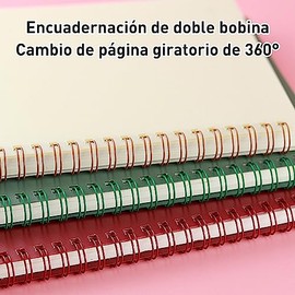 4 Piezas Libretas,A5 Cuaderno de Espiral de Color de Tapa Dura,Cuaderno de Notas con 320 Hojas de Raya,Plástico Grueso de Tapa Libreta Ejecutiva para 