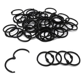 SWZHAI Binder Rings 50pc, Book Rings 1 Inch, Flash Card Rings Small Index Card Ring Loose Leaf Binder Rings Black Ring Clips Metal Rings for Index Cards Rings for Paper