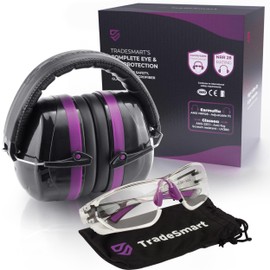 TradeSmart High-Performance Earmuffs for Shooting Range & Shooting Eye Protection Glasses + Firearm Confidence Course Included