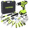 FASTPRO 177-Piece 20V Cordless Lithium-ion Drill Driver and Home Tool