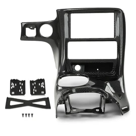 G-PLUS Double Din Radio Center Dash Bezel Kit 10407815, Fit For Chevy Corvette C5 1997 1998 1999 2000 2001 2002 2003 2004 Carbon Fiber Black
