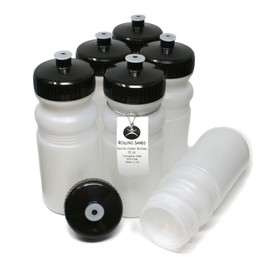 Rolling Sands 20 Ounce Sports Water Bottles 6 Pack, BPA-Free, Made in USA, Dishwasher Safe, Clear Frost Bottles/Black Lids