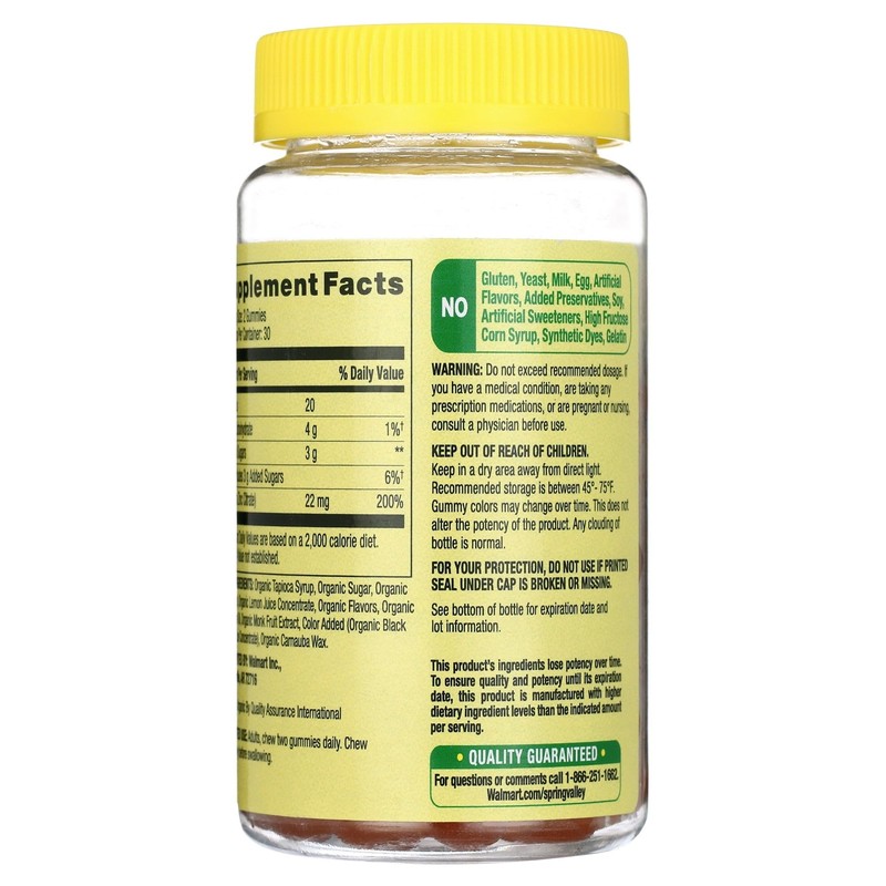 Spring Valley Zinc, zinc Gummies 22mg, Immune System Support, Zinc
