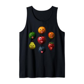Funny Silly AI Apple gen z Meme BrainRot Humor Tongue Out Tank Top