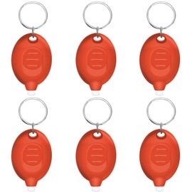 Daemson Mini linterna LED naranja con luz llavero, pequeño llavero linterna portátil de 12 lúmenes, linterna micro LED ultra brillante, linterna naranja con carcasa naranja (6 piezas)
