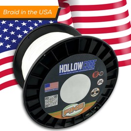 FINS Hollow Core Braided Fishing Line - USA Made, Spliceable Braid for Bluewater Angling, Superior Knotless Leader Transition - 16-Strand for Increased Reel Capacity - Slate Green - 4 Test/100 yd