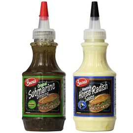 Beanos Sauce and Dressing Variety Pack of 2 Flavors | Submarine Dressing and Horseradish Sauce | 8 oz