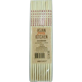 JADE TEMPLE Asian Print Bamboo Chopsticks 24cm Tasteless 10 Pairs Per Value Pack