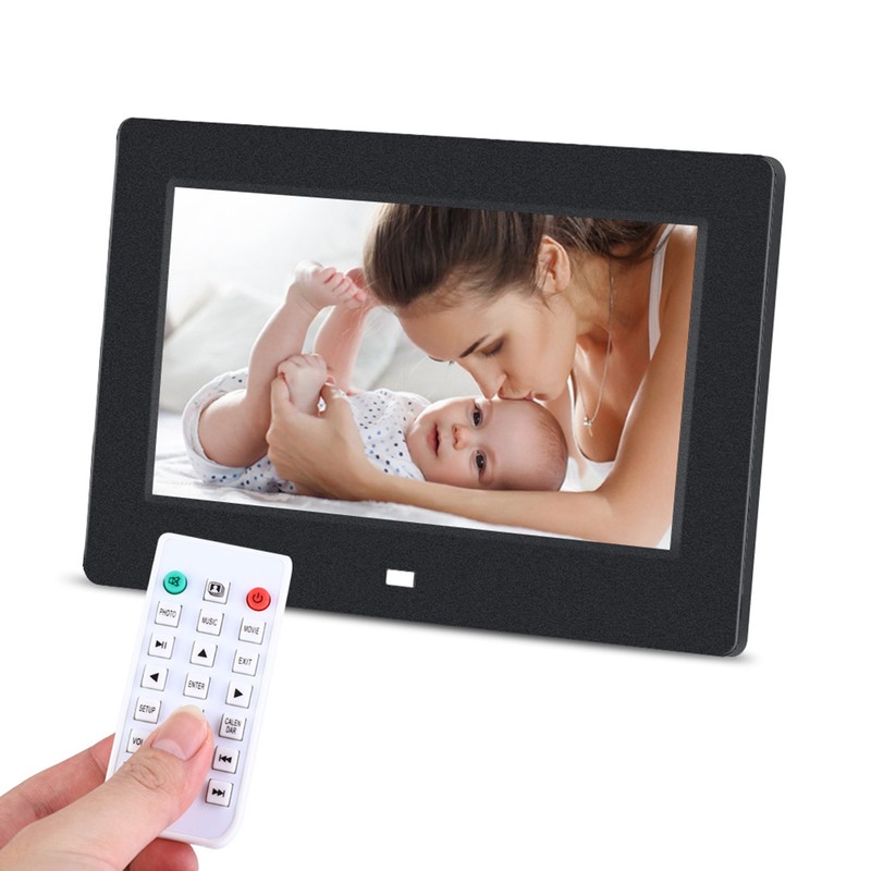 7Inch 1024*600HD Digital Photo Picture Frame Alarm Clock Player Album