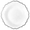 EcoQuality 10.5" inch Round White Plastic Plates with Silver Rim