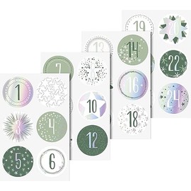 Sticker Advent Numbers Silver Iridescent