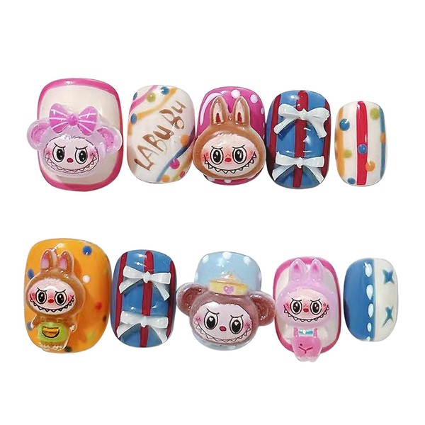 LydeLog Handmade Press On Nails, Medium Almond Hand-Painted False Nails