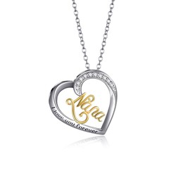 RYANDYPE Gifts for Nana Sterling Silver I Love You Nana Pendant Necklace Mother's Day Gifts for Nana Grandma