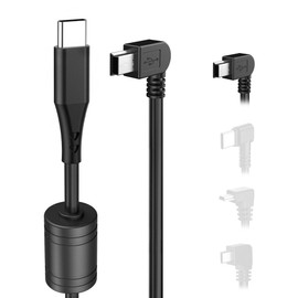 Gonifeto Dash Cam Charger Cable,(10Ft 18AWG) USB C to Mini USB Charging Cable for Garmin Nuvi,Dezl,Drivesmart 65,Zumo XT,90 Degree GPS Dashcam Replacement Power Cord,Mirror Camera Power Adapter Wire