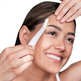 Maquinilla de afeitar para cejas, Hair Remover LED Exfoliador Facial Lady Shaver Face Hair Shaver con 6 Cabezales de Repuesto para Exfoliación Profesional (Como se muestra)