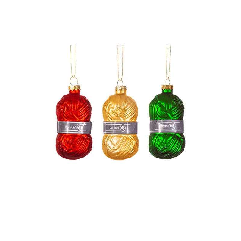 Sass & Belle Knitting Wool Shaped Bauble - Set of