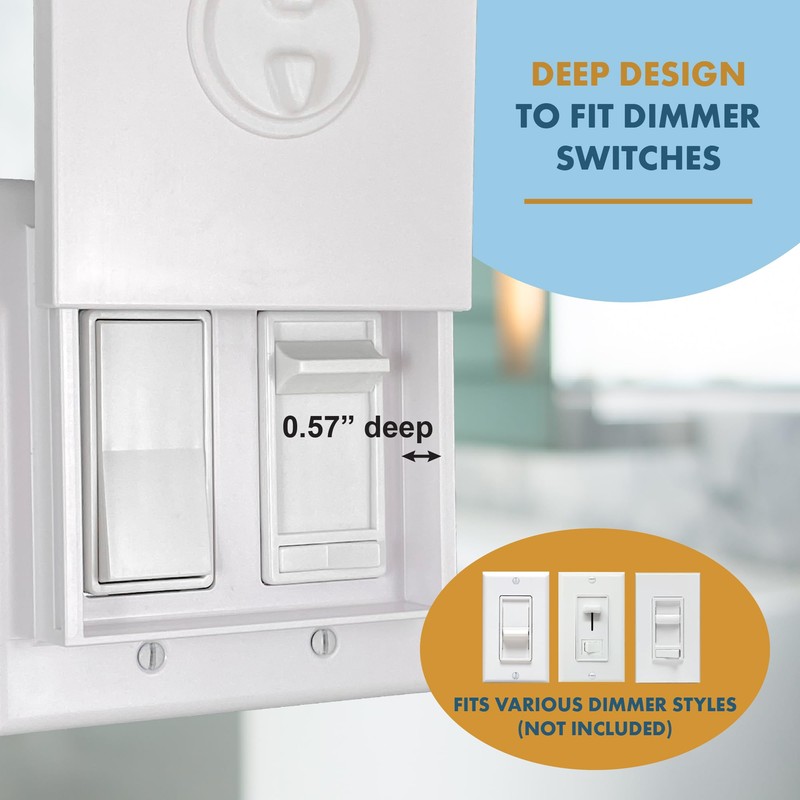 HomeStar Safety Light Switch Guard | Double Rocker Style |