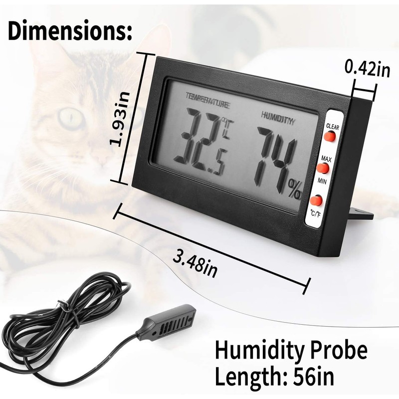 Simple Deluxe Digital Thermometer and Humidity Gauge with Remote Probes