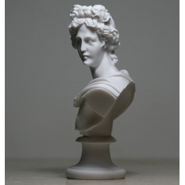 greekartshop Generic Apollo God of Music & Light Alabaster Bust Head Statue Sculpture 5.9 inches