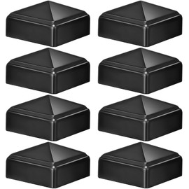 Pelopy 8 Pcs Aluminum Pyramid Post Caps for True 2 x 2 Wood/Metal Fence Posts of Decks or Corridors, Black Fence Post Caps Outdoor Mailbox Post Cover