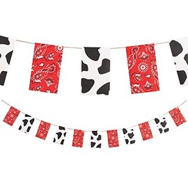 Cow Print Pennant Banner - Party Decor - 1 Piece