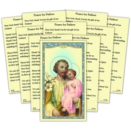 Needzo Spiritual Father’s Day Holy Cards, Religious Gift Ideas for Catholic Men, Saint Joseph Prayer, 2.375 by 4.125 Inches, (Pack of 10)