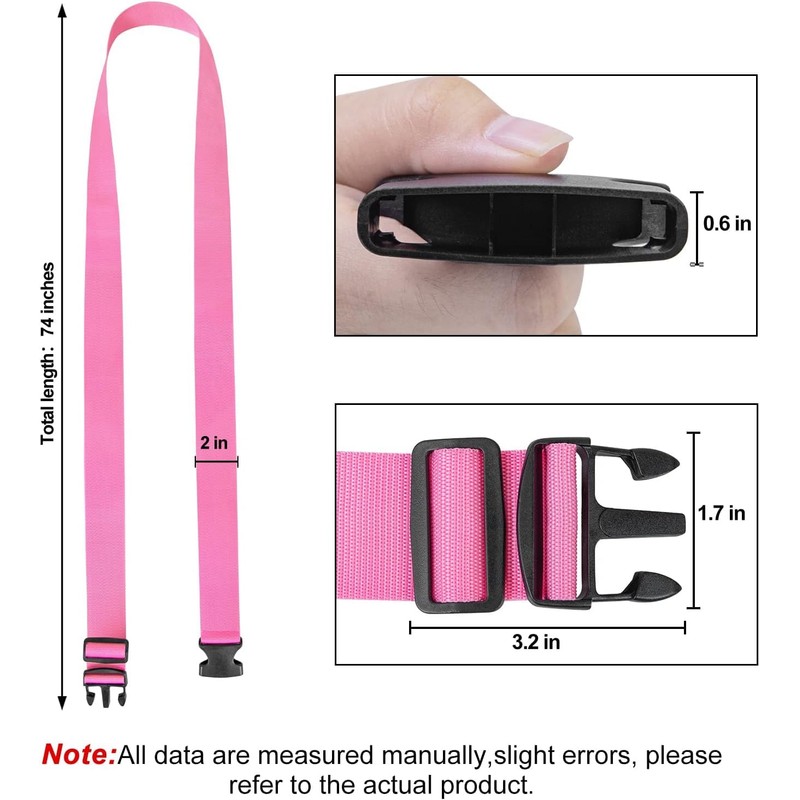 THJOPOKEEL 4Pack Multicolor Luggage Multicolor Straps Suitcase Belt Heavy Duty