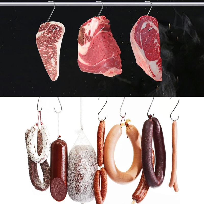 Butcher Hooks, Pack of 20 S Hooks 14 cm, Stainless
