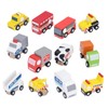 12pcs Wooden Mini Trucks Forward Backward Promote Cognitive Kids Educational