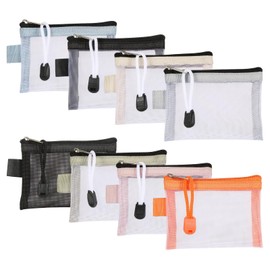 ROBOHOOK 8 Pcs Purse Organizer Pouches, Mini Portable zipper storage Mesh Pouch for purse essentials Tiny Makeup Bag Accessories for Travel Home Container (8 Colors)