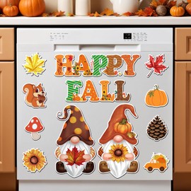 Fall Dishwasher Magnet Cover Pumpkin Fall Thanksgiving Maple Leaves Fridge Magnets