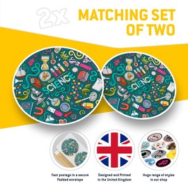 Vinyl Stickers (Set of 2) 20cm - Science Biology Chemistry Physics Uni #8169