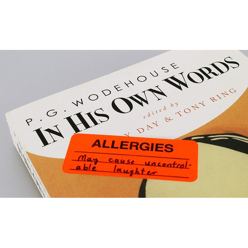 Hybsk Allergies Sticker Fluorescent Red Allergy Stickers/1"x2" Write on Label
