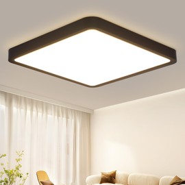 ZMH Ceiling Light LED Ceiling Light Bathroom Bedroom Lamp Flat Bathroom Lamp Black 23 cm Bedroom Ceiling Lighting 23 W Kitchen Lamp 3000 K Hallway Lamp Square Bathroom Lamp IP44 for Kitchen Hallway