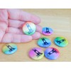 10 pc Pinback Buttons, Mixed Color Guillotine 1" Round (new