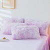 ERLOXO Shaggy Tie Dye Purple Pillow Cover, Ultra Soft Fuzzy