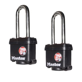 Master Lock (2) Keyed Alike Padlocks w/Thermoplastic Coating and 2"(51mm) Tall Shackle - Model # 311KALH-2