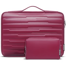DOMISO 17.3 inch Laptop Sleeve Case Water-Resistant Shockproof Notebook Case Bag with Handle and Accessory Bag Compatible with 17.3" Dell/HP/ThinkPad IdeaPad/ASUS Vivobook,Wine Red