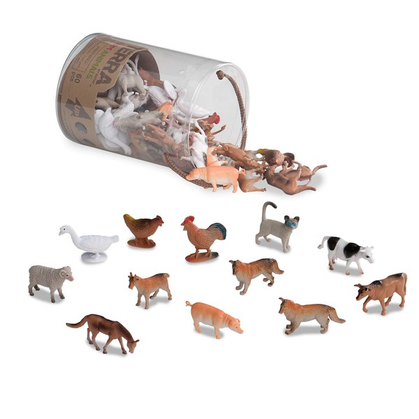 Terra by Battat – Farm Animals – Assorted Miniature Farm Animal Toy Figures For Kids 3+ (60 Pc)