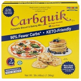 Carbquik Biscuit & Baking Mix (3 lb) Mix for Keto Pancakes, Biscuits, Pizza Crust, Bread, and More - Keto Food - No Sugar - Low Carb - Nut Free - Quick and Easy Keto Friendly Substitute for Traditional Baking Mix (3-Pack)