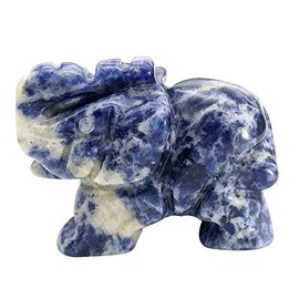 Ladeukoi Ladeukoi Handgeschnitzt Heilung Kristall Elefant Figuren, Glck Tasche Stein Tier Statue Skulptur Home Dekoration, Sodalite