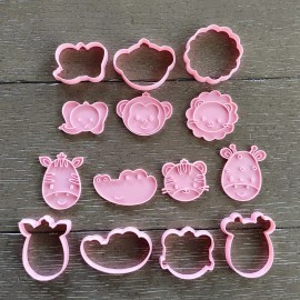 Cutters 7-Piece Safari Animals Cookie Cutters & Stamp Set - Perfect Gift Birthday Party