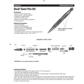 Skull Twist Ballpoint Pen Kit Starter Package Woodturning Project by tyzacktools