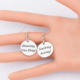 CENWA RuPaul's Drag Race Inspired Jewelry Shantay You Stay Sashay Away Earrings (Sashay Away Earrings)