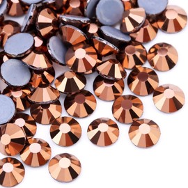Jollin 576pcs Hotfix Crystal Flat Back Rhinestones Glass Diamonds for Crafts Crafts Decorations Clothes Shoes 1/4" SS30 Rose Gold