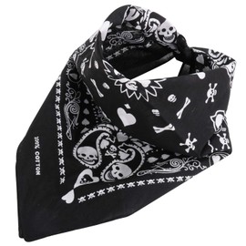 TRIXES Bandana schwarz mit weißen Schädel beidseitig Design-Kopftuch